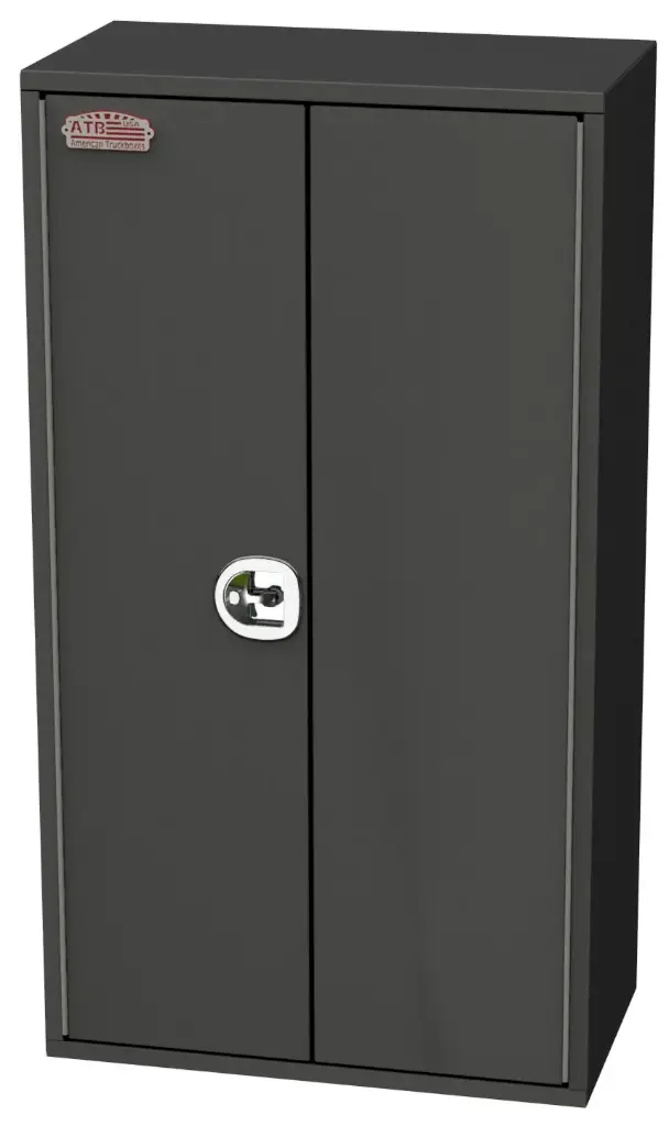 S-SRT41 65"H x 24"D x 36"W Steel 3 Tank HD Storage Service Toolbox Left Side Open Double Door Gas Springs DT-Handle Lock Reinforced Bottom Back Tank Supports Vented and Powder Coated MX-Black