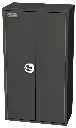 S-SRT41 65"H x 24"D x 36"W Steel 3 Tank HD Storage Service Toolbox Left Side Open Double Door Gas Springs DT-Handle Lock Reinforced Bottom Back Tank Supports Vented and Powder Coated MX-Black