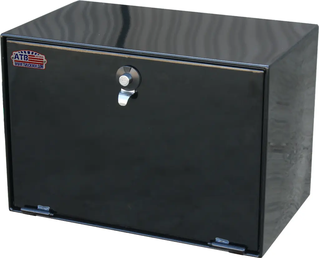 S-TD41 18"H x 18"W x 24"W Steel HD Tractor-Combine Drawer Service Toolbox Drop Open Single Door Push Button SS Lock Four Drawers and Powder Coated MX-Black Finish.
