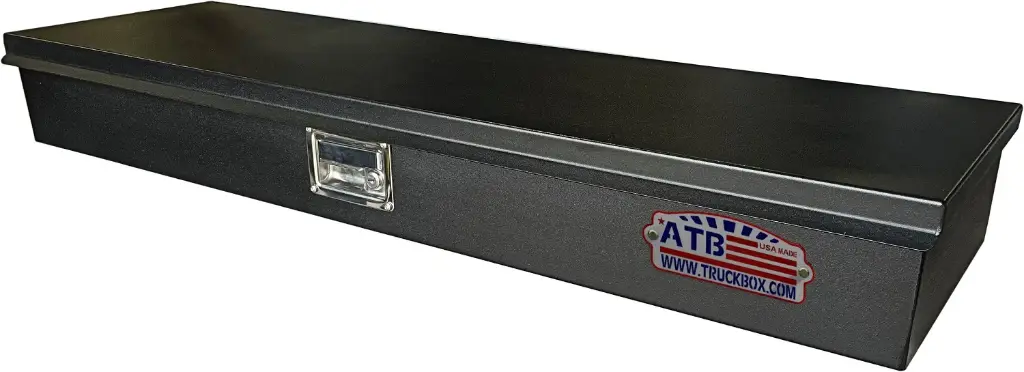 S-TM41 - 6"H x 14"D x 36"W - Steel Top Mount Compartment Toolbox, HD, Top Open Single Lid With Gas Springs, Single Lift Handle Lock and Partitioned Dividers, Powder Coated MX-Black 