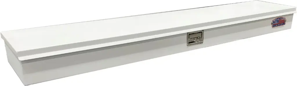 S-TM41 - 6"H x 14"D x 60"W - Steel Top Mount Compartment Toolbox, HD, Top Open Single Lid With Gas Springs, Single Lift Handle Lock and Partitioned Dividers, Powder Coated WX-White 