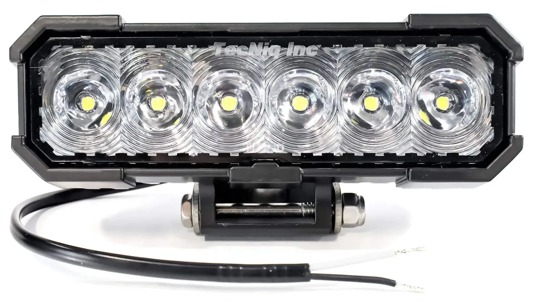 TALW-CF-6 6.2" x 3.1" x 2" Rectangular Steel Head Work Clear Flood Lamp 1900 Lumens 6 LED Black Finish 9" Pigtail Wires 
