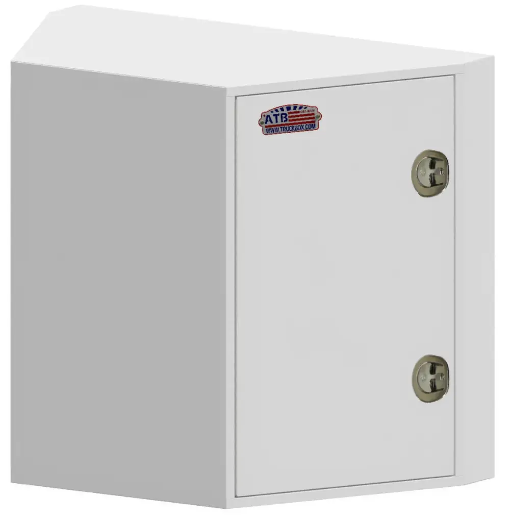 S-FS41 - 36"H x 24"D x 42"W - 14g Steel Trailer A-Frame Cargo HD Toolbox, Both End Single Side Open Doors with SS T-Handle Lock and Adjustable Shelf & Powder Coated MX-White