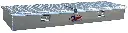 A-TM41 - 6"H x 12"D x 96"W - Aluminum Top Compartment Toolbox, HD, Smooth Body and Diamond TP Top Open Double Lid With Gas Springs, Double Lift Handle Lock and Partitioned Dividers 