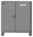 Steel Electric Enclosure Cabinet (With False Back Panel) with Box Stand, Left Side Open Double Doors with 3-Point Rod System and Single SS DT-T Handle Lock - 60"H x 24"D x 60"W
