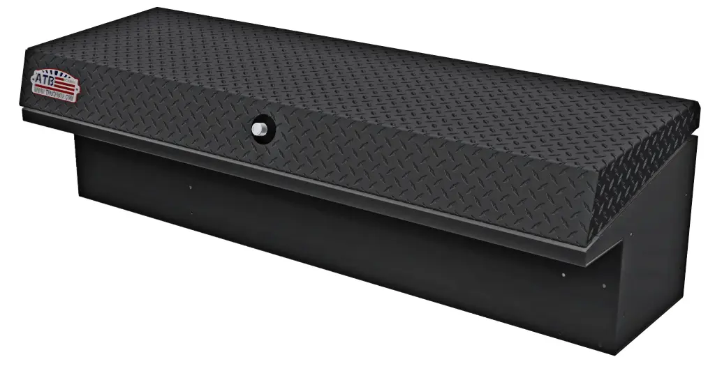 A-LS4- 16"H x 17"D- Aluminum Heavy Duty Side Mount Low Profile (EZ Grab) Toolboxes, Smooth Body, Diamond TP Top Open Lid with Push-In Lock, Pro-Sliding Tray, M-Hardware and Powder Coat Finish