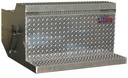 A-BB41S- 15"H x 30"D- Aluminum Semi Truck Battery Box, All Smooth Body, Diamond TP Lid with Front Open Rubber Latches, Top & Bottom Strut Steps, SS Internal Battery Mounts