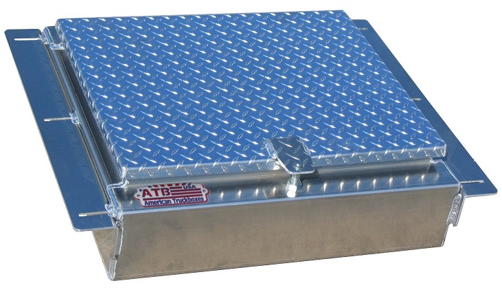 [A-IB51B-102424-T] A-IB51B - 10"H x 24"D x 24"W - Aluminum Semi Truck In-Frame Box, Smooth Body, Diamond TP Single Lid with Stainless Steel Continuous Hinge, Padlock Lock & Mounting Kit.
