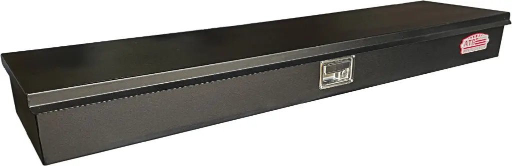 [A-TM41C-61436S-TBX] A-TM41 - 6"H x 14"D x Aluminum Top Compartment Toolbox, Heavy Duty, Smooth Body, Diamond Tread Plate Top Open Single Lid with Gas Springs, Lift Handle Locks & Adjustable Dividers, Powder Coat Finish (36, Texture TP MX-Black)