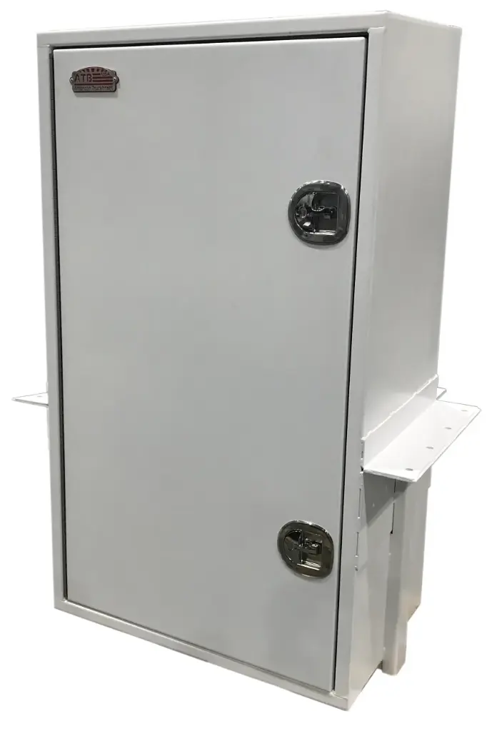 S-SRD53M 65" Height Steel Shelves & Drawers Toolbox SINGLE Side Open Door with DT-Handle Locks 3 Shelves 9 Drawers Deck Mounting Bracket and Powder Coated Finish.