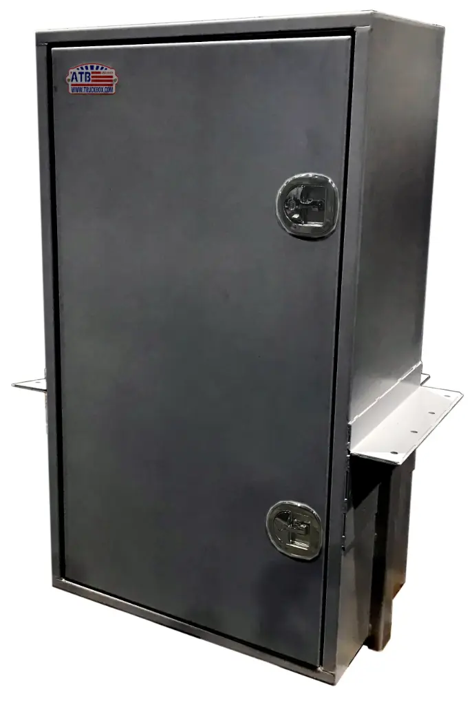 S-SRD53M - 65"H Steel Shelf-Drawer Toolbox, 3 Shelves & 9 Drawers with Deck Mounting Bracket, SINGLE Side Open Door with SS DT-T Handle Locks.  All Powder Coat Finish. (65H-20D-24W, Texture BX-Black, Left-Driver)