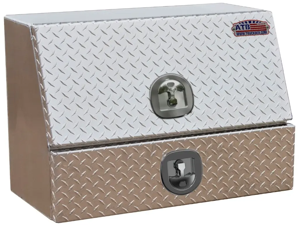 A-DU41- Aluminum Drawer Utility Toolbox, Heavy Duty, Smooth Body, Diamond TP SINGLE Top Hinged Door & SINGLE Drawer with SS DT-Handle Lock.