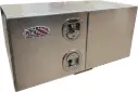 A-SG52 - .125 Aluminum Underbody Semi Truck Trailer Toolbox, Super Heavy Duty, Smooth Body Finish and Smooth or SS Mirror Finish Doors, Double Side Open Doors with Double SS DT-T Handle Locks.