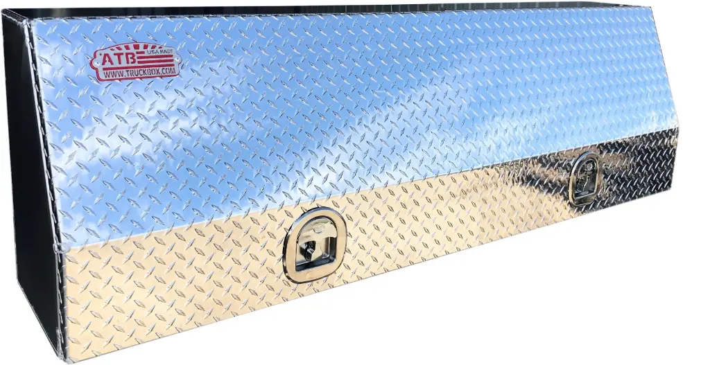 [A-SU41-211436S-T] A-SU41 - Aluminum Top Side Mount Compartment Utility Toolbox, Heavy Duty, All Smooth Body, Diamond TP Single Top Hinged Door with Heavy Duty Shelf & SS DT-T Handle Locks - Plain/Powder Coat Finish. (21H-14D-36W)