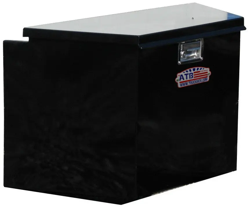 [S-AF41-141430-BX] S-AF41-14g Steel Super HD Trailer A-Frame Tongue Boxes, Single Top Open Lid with Gas Springs and Lift Handle Lock and Powder Coat Finish. (14H-14D-30W)