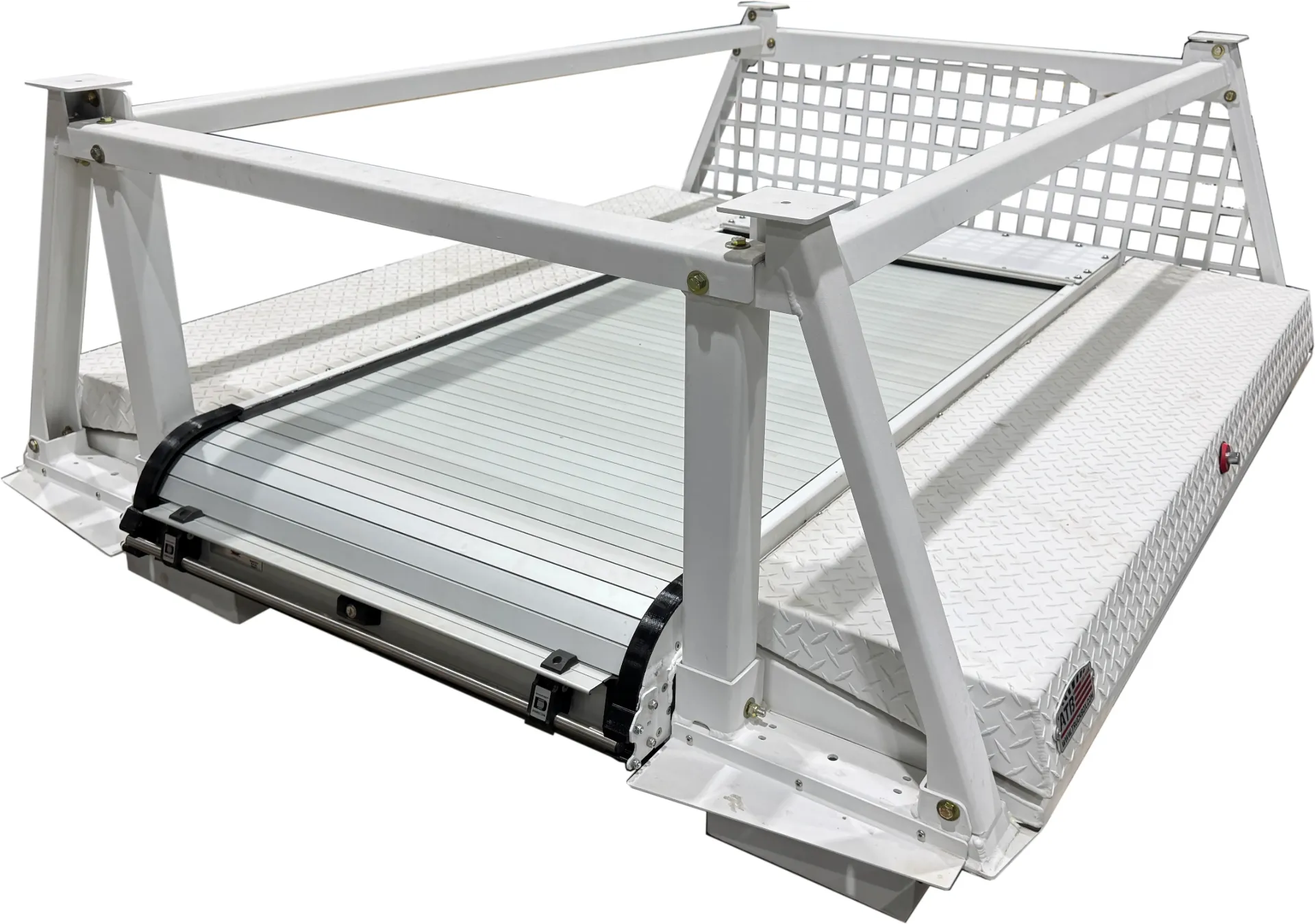 A-SP51RR - 24"H x 70"W Aluminum Pickup Pack Service-Pack for 5.5' to 8' Pickup Boxes, Side Boxes, Roll Back Canopy, 24" Racks with 2"x 2" Square Holes and Powder Coated Finish