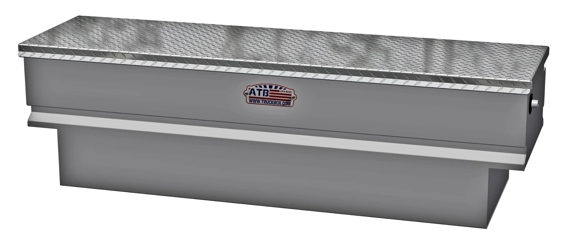 A-UC41 - 17"H x 13"-17"D x 59"W - Aluminum UTV Cross Box for Gator-Polaris Ranger, Heavy Duty, All Smooth Body, Diamond TP Single and Double Top Open Lid(s) with Gas Springs & Sliding Tray with Dividers and Mounting Kit.