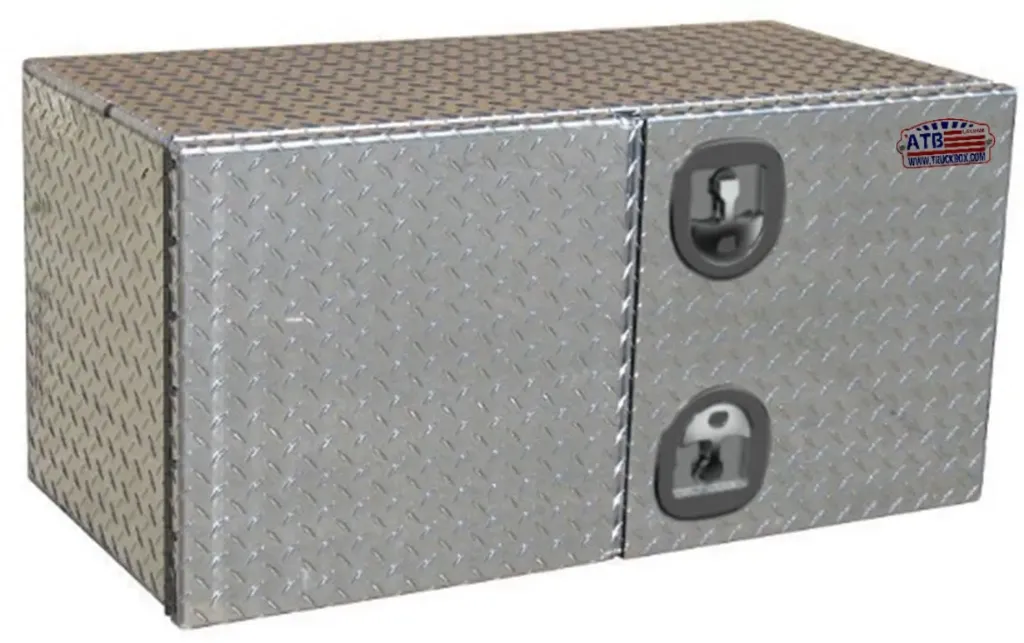 [A-SG41-181836DR-TT] A-SG41 - Aluminum Truck Trailer Utility Heavy Duty Underbody Tool Boxes All Diamond Tread Plate Finish Left or Right Side Open Double Doors with SS T-Handle Locks. (18H-18D-36W Double Right)