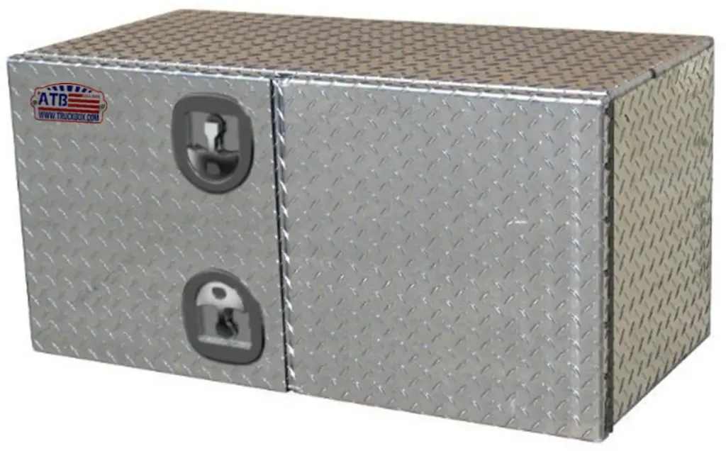 [A-SG41-181824DL-TT] A-SG41 - Aluminum Truck Trailer Utility Heavy Duty Underbody Tool Boxes All Diamond Tread Plate Finish Left or Right Side Open Double Doors with SS T-Handle Locks. (18H-18D-24W Double Left)