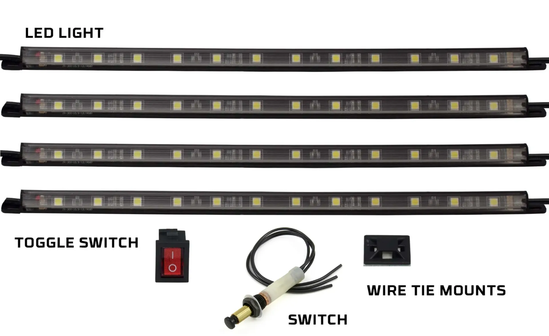 [TLED-SP51-RKIT1] LED Service Packs Kits Installed - LED Lighting Kits for SP5 6.5' thru 8' Service-Packs - Cross and Side Boxes and Roll-Up Canopy Cover, 3 to 6 LED Strips Weatherproof and Cool White. (SP51R - 6.5'-6.9' with Roll-Up Cover)