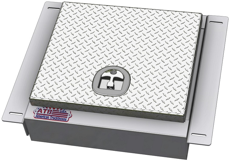 A-IB52 Aluminum Semi Truck In-Frame Boxes - Smooth Body - Diamond TP Single Lid - DT T-Handle Lock & Mounting Kit