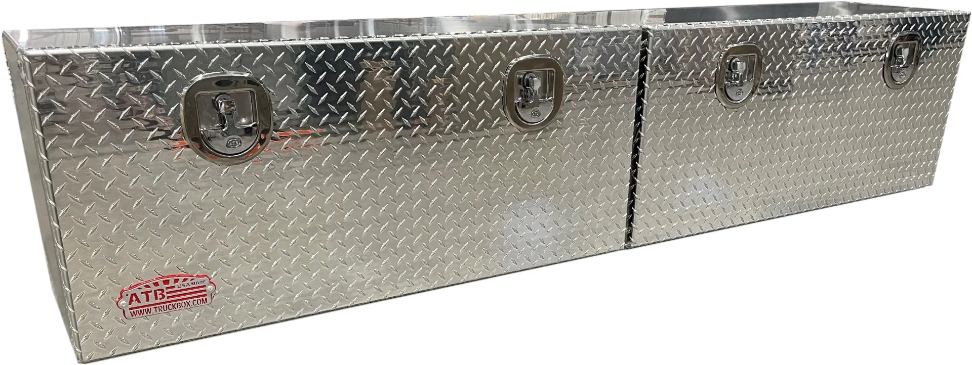A-SG52 - .125 Aluminum Underbody Trailer Boxes Super Heavy-Duty DOUBLE Drop Open Doors, Chains and with Stainless Steel Dolphine Tale Locks.