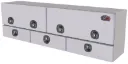 A-DU42 - Aluminum Top Mount Drawer Utility HD Toolbox, Smooth Body, Diamond TP Double Top Hinged Doors with Triple Drawers & Dolphone Tale T-Handle Locks