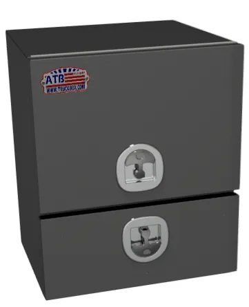 S-DU42 - Steel Top Mount Service HD Drawer Toolbox, Single Top Hinged Door, Single Drawer w/ Dividers & DT-T-Handle Locks, Powder Coated MX-Black