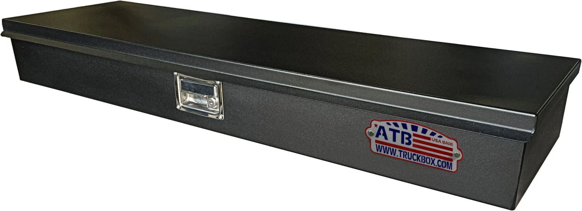 S-TM41 - Steel Top Mount Compartment Toolbox Heavy Duty Top Open Single and Double Lid with Gas Springs, Single Lift Handle Lock and Partitioned Dividers amd Powder Coated Texture Finish