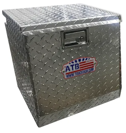 [A-TC42B-181824S-TT] A-TC42 - Aluminum Pickup Chest Multi Boxes, Top Open Lid with Gas Springs, Lift Handle Locks and and Diamond Tread Finish (18H-18D-24W)