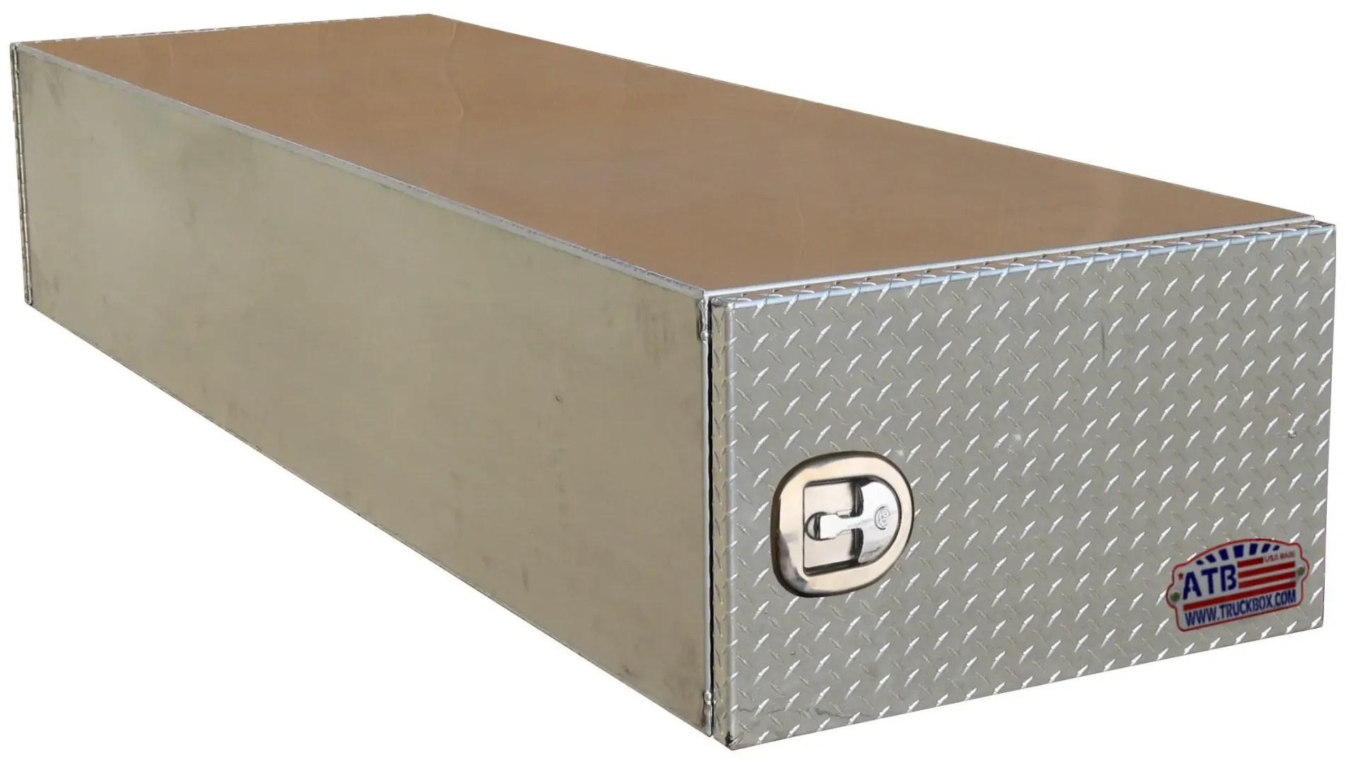 A-CG51 - Aluminum Super Heavy Duty Semi Trailer Underbody Cargo Toolbox, Smooth Body and Tread Single or Double Side Open Doors with Stainless Steel Dolphin Tail T-Handle Locks.