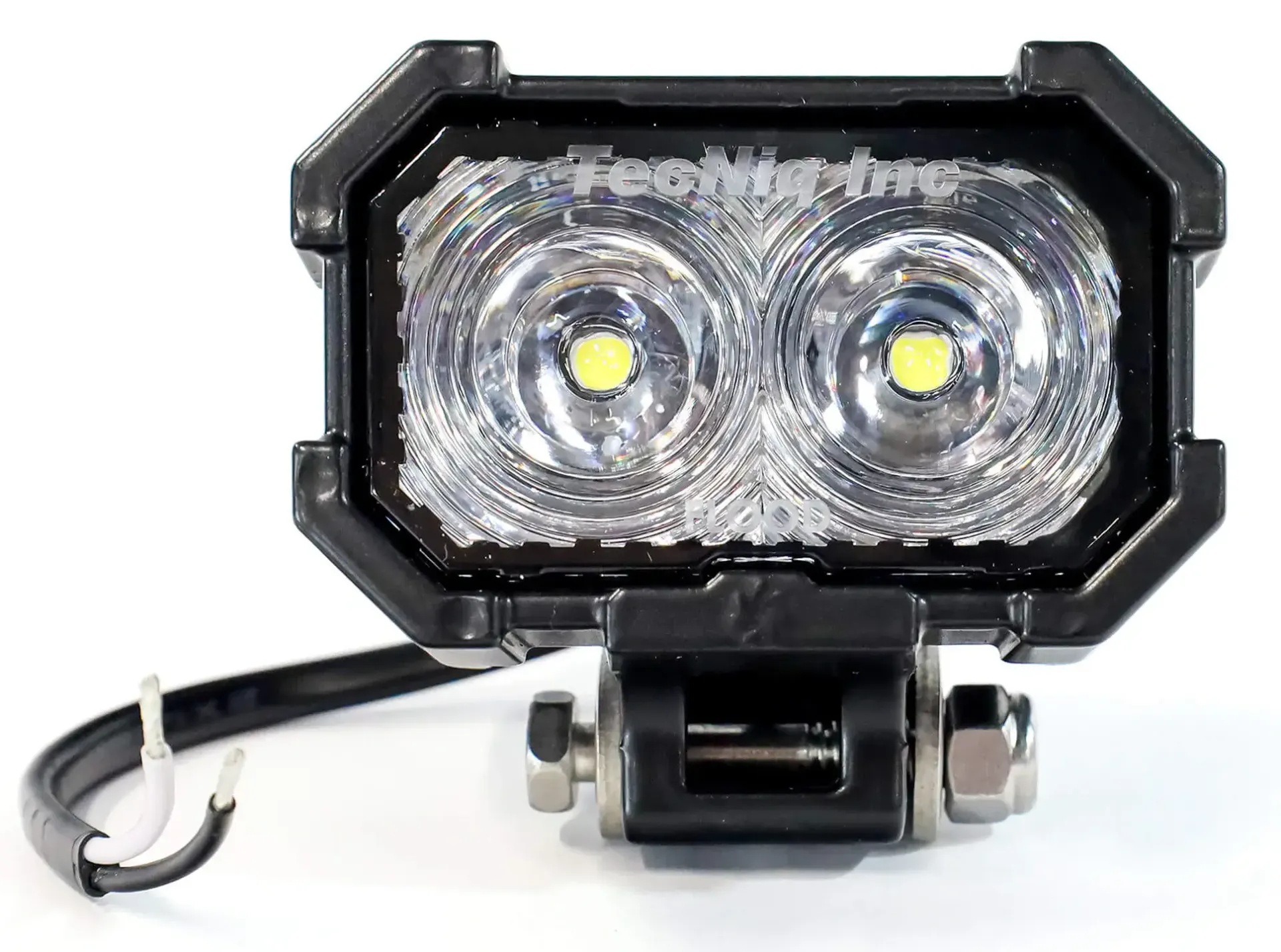 [TALW-CF-2B] TALW-CF - Rectangular Steel Head Work Clear Flood Lamp - Black Finish and 9" Pigtail Wires (3"H-2"W Work Light 2-LED 750 Lumens)