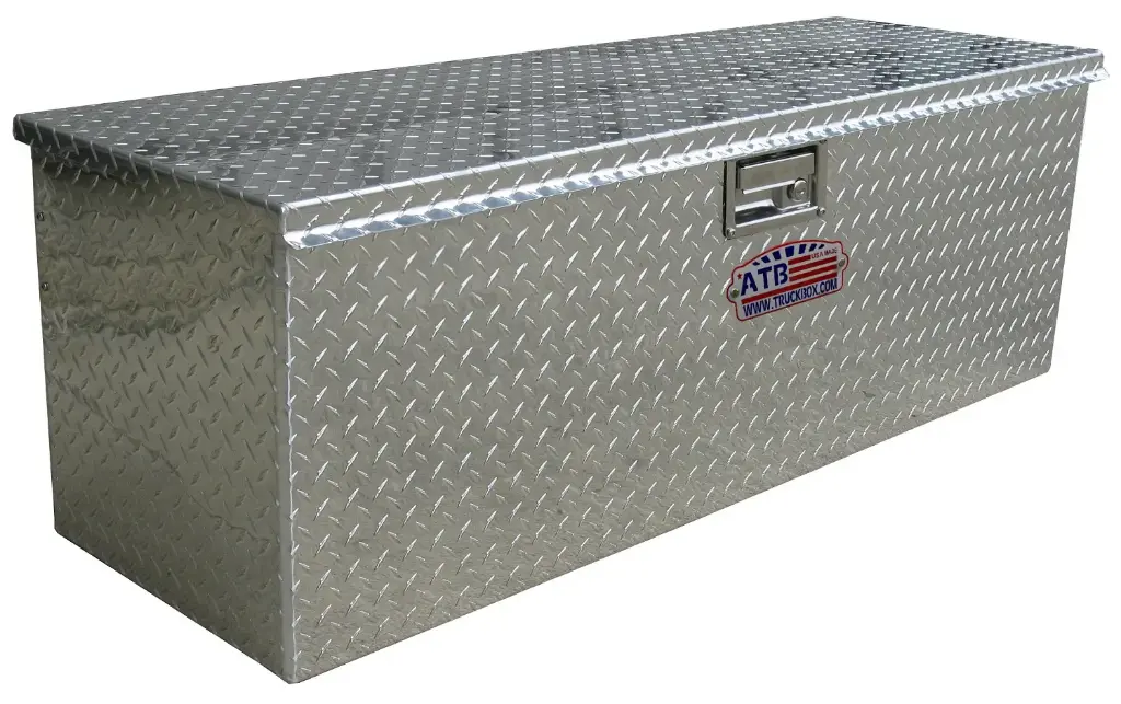 A-TC41C - Aluminum Truck Top Chest HD Toolbox, Top Open Single Lid with Gas Springs and Single Lift Handle Lock