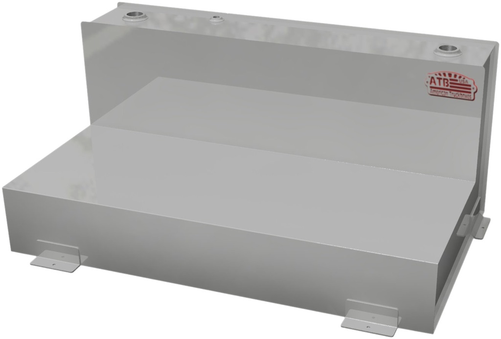 S-TL41 - 14g Steel L-Shape Fuel Tank with Mounting L-Brackets, Single Baffled, Two 2", One 1-1/2" & One 3/8" Top Fittings, Side 3/8" Drain, Powder Coated MX-Black