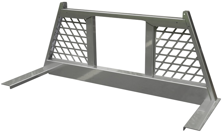 [A-HF63W-262572-S] A-HF63W - 26"H x 25"D x 72"W (T48.9) - .190g Aluminum Pickup HD Front Headache Rack, Tri-Rect Screens, Window, Plain Aluminum Finish