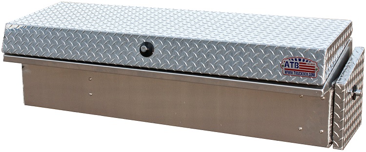 [A-LS4-161760L-T36] A-LS4 - 16"H x 17"D x 60"W - Aluminum HD Pickup Truck Low Profile (EZ Grab) Left Side Toolbox, Smooth Body, Diamond TP Single Top Open Lid with Push-In Lock, with Pro-Sliding Tray, 36" Drawer & M-Hardware 