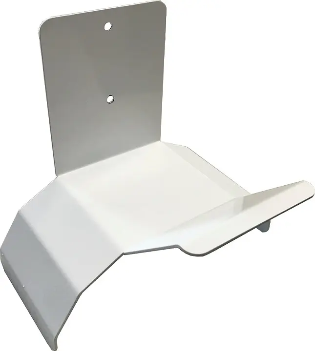 [HSH-1050-W] 14g Steel Hose Hanger - Two 1/4 Mounting Hole - Powder Coated Gloss White