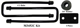 [M3452C] M3452C 5/8" U-Bolt Mount Kit, 3-5/8"CC x 14-1/4"ID Length, Four U-Bolts, Plates, Washers, Nuts, Cross & Rubber), for Cargo Boxes C-Frame Installation Mount Application.