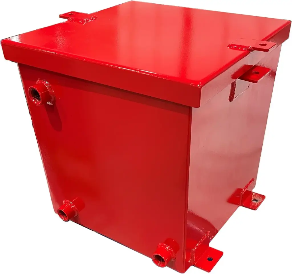 [S-BW41-121212ST-R] S-BW41- 12"H x 12"D x 12"W - Steel Water Box Cooler Race Car, Single Top Open Lid with Bolt Lock, Powder Coated Red Finish