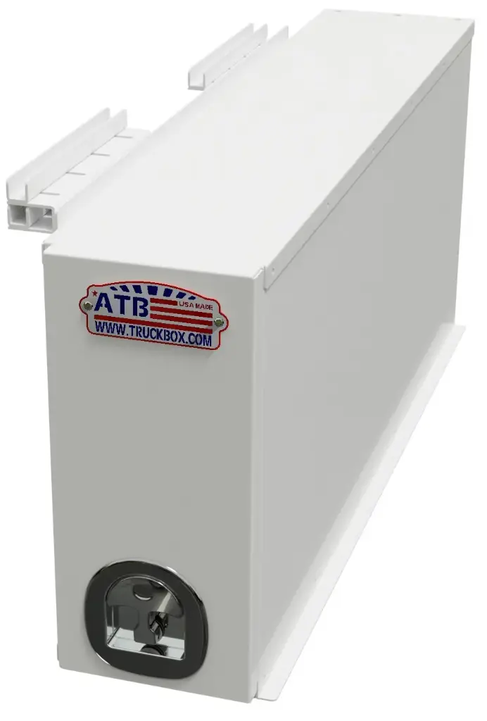 [A-DF42O-20469L-S2WX] A-DF42O - 20"H x 46"D x 9"W - Aluminum Pickup Drawer Fender HD Toolbox, All Smooth Finish, Tool Organizer Pull Open Left Door/Drawer and with SS DT-T-Handle Lock & Powder Coated X-White.