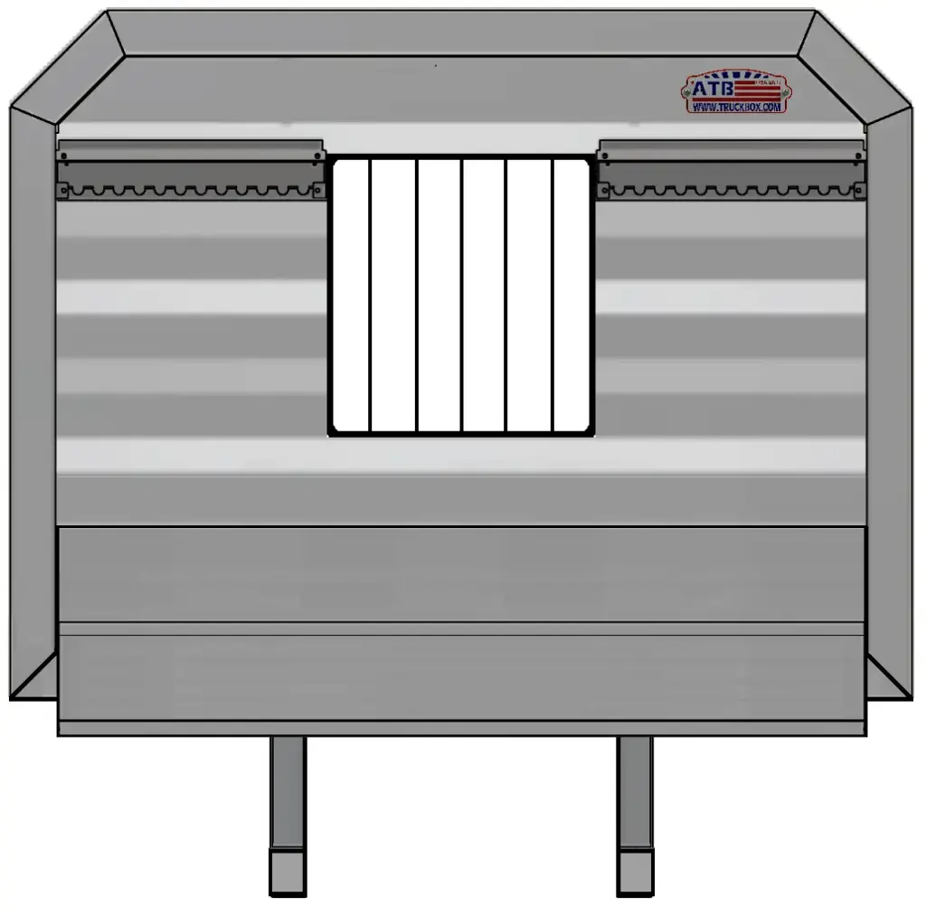 A-CR64 68"H x 7"D Aluminum Super HD Semi Truck Flat Cab Racks, Diamond Plate Finish, Window Double Chain Hangers with Full Length Chain Tray and I-Beam Mounting Structure.